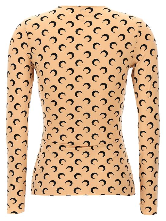  마린세르 긴팔 티셔츠 마린 세르 문 프린트 저지 탑 베이지 - MARINE SERRE