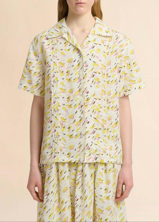  마르니 셔츠 브러시스트로크 웨이브 프린트 셔츠 - MARNI