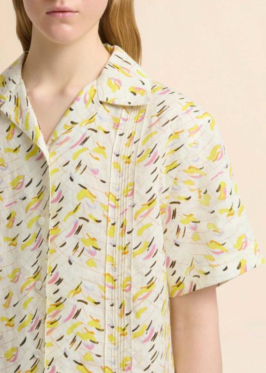  마르니 셔츠 브러시스트로크 웨이브 프린트 셔츠 - MARNI