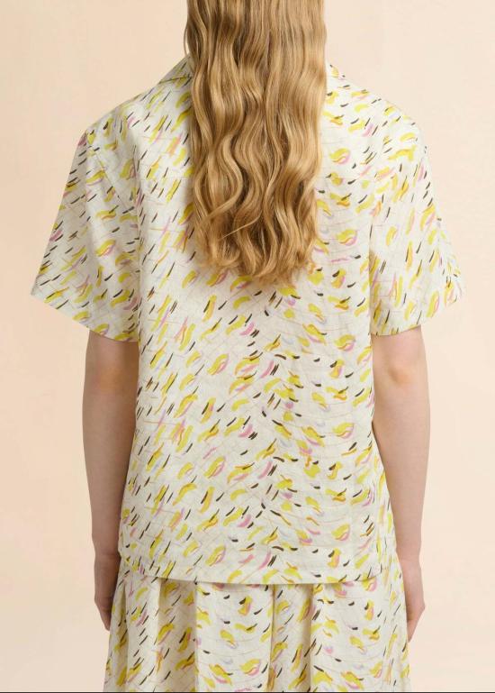  마르니 셔츠 브러시스트로크 웨이브 프린트 셔츠 - MARNI