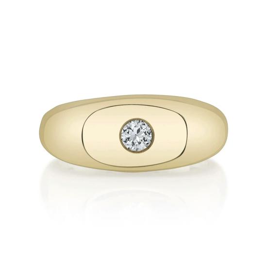  럭스 줄라이 반지 사파이어가 세팅된 시그넷 핑키 링