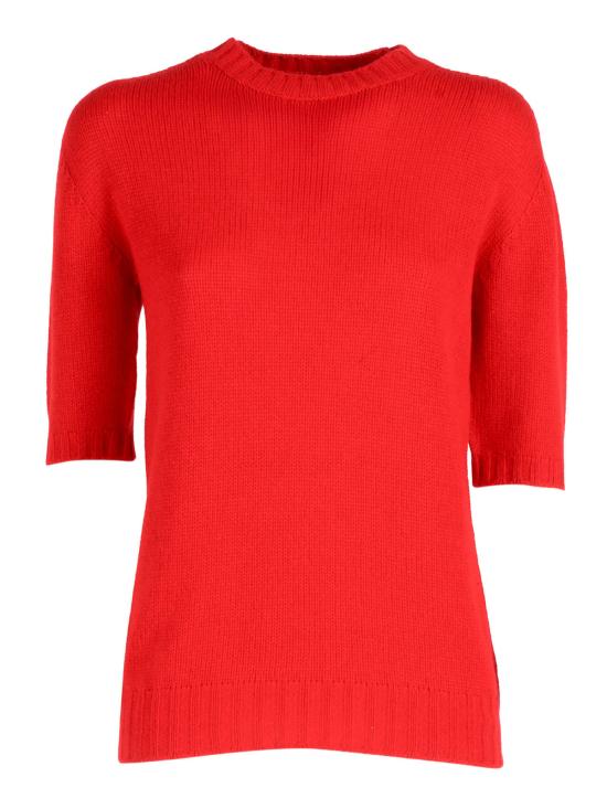  파비아나 필리피 스웨터 반팔 거즈 캐시미어 크루넥  레드 - FABIANA FILIPPI