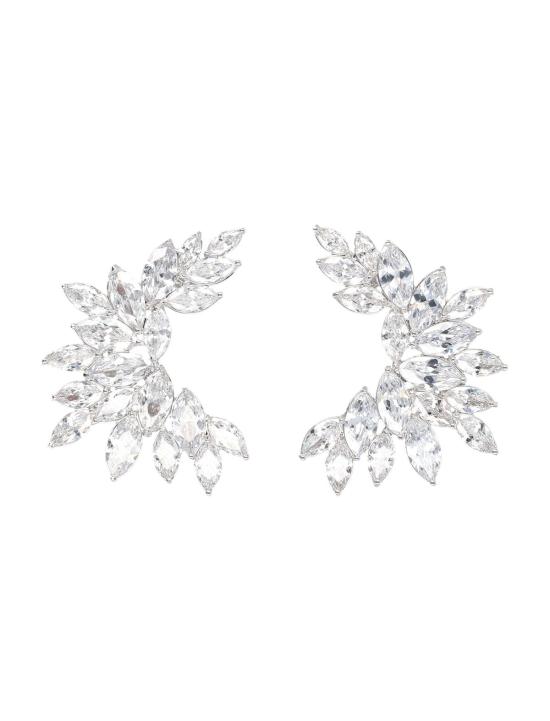  셀프 포트레이트 이어링 자화상 크리스탈 커프 귀걸이 실버