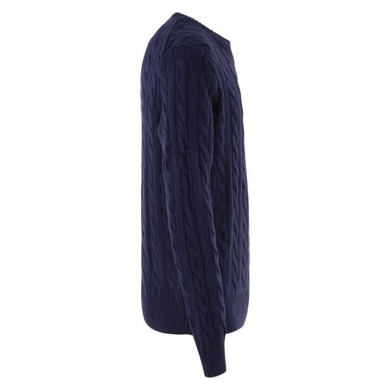 26SS 폴로 랄프로렌 로고 자수 케이블 니트 스웨터 710775885 NAVY - POLO RALPH LAUREN