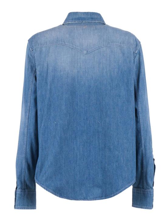  돈답 데님 셔츠 돈덥 코튼 셔츠 블루 - DONDUP