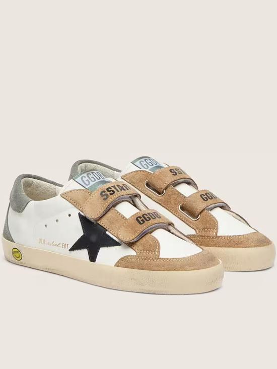  [키즈] 골든구스 스니커즈 골든 구스 키즈 올드 스쿨 가죽 어퍼  화이트 - GOLDEN GOOSE