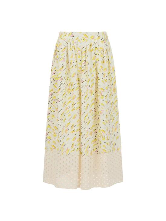  마르니 롱 스커트 브러시스트로크 웨이브 프린트