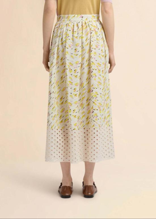  마르니 롱 스커트 브러시스트로크 웨이브 프린트 - MARNI