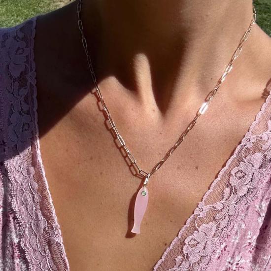  탯치 목걸이/팬던트 Thatch Fortuna 핑크 제이드 참 - THATCH