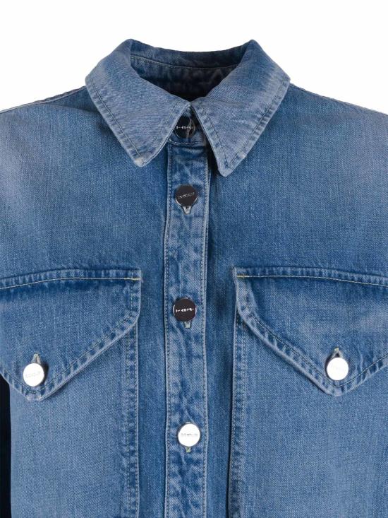  돈답 데님 셔츠 돈덥 코튼 셔츠 블루 - DONDUP