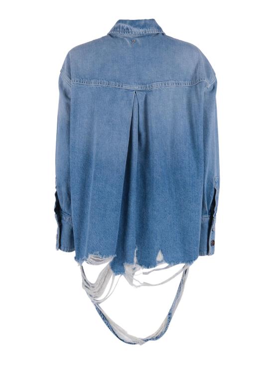  돈답 데님 셔츠 돈덥 코튼 셔츠 블루 - DONDUP