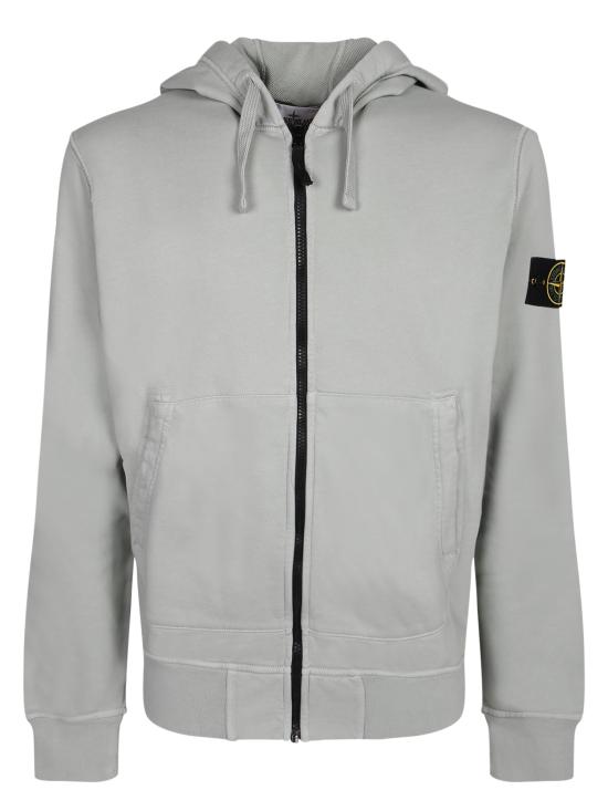 26SS 스톤 아일랜드 오가닉 코튼 플리스 레귤러 핏 후드 집업 6100061 S0051 V0055 Green