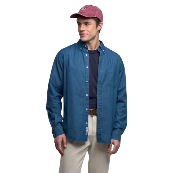  세바고 데님 셔츠 벤자민 코튼 셔츠 블루 - SEBAGO