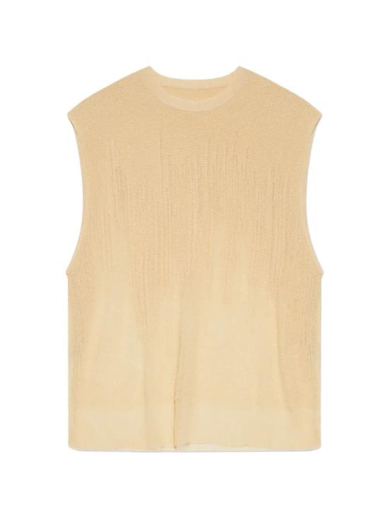 26SS 옴므 플리세 이세이 미야케 니트 베스트 HP66KE28841 BEIGE