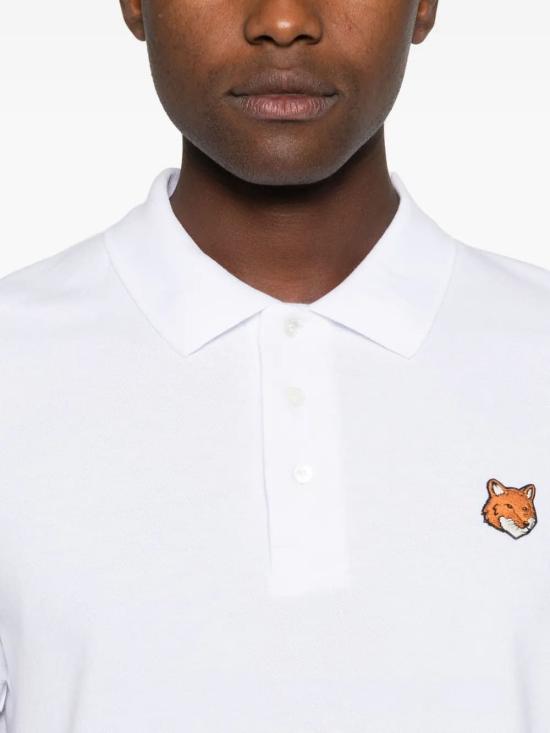 26SS 메종키츠네 폭스 헤드 레귤러 폴로 티셔츠 PM00209KP0002P100 WHITE - MAISON KITSUNE
