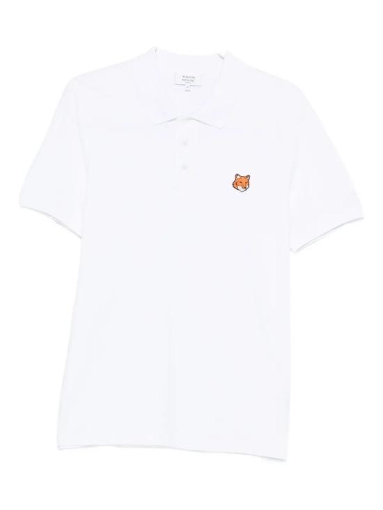 26SS 메종키츠네 폭스 헤드 레귤러 폴로 티셔츠 PM00209KP0002P100 WHITE
