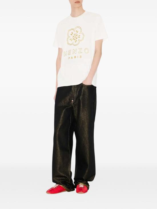 26SS 겐조 Boke Flower 자수 슬림 티셔츠 FG55TS1004SG02 WHITE - KENZO