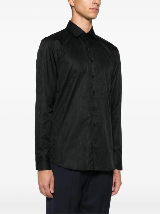  에트로 긴팔 셔츠 로마 셔츠 블랙 - ETRO