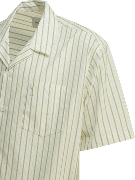 26SS 아미 반팔 셔츠 HSH833 CO0220 A075 WHITE MATCH DOM - AMI