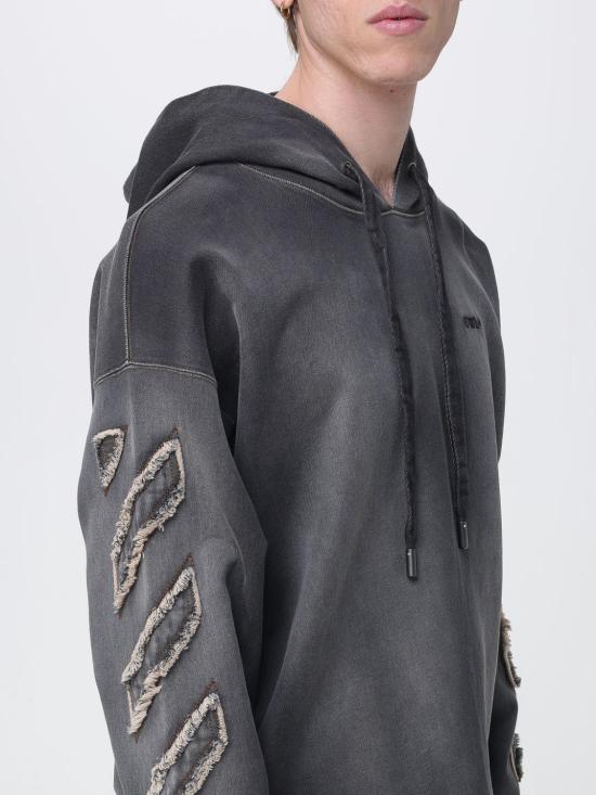 26SS 오프화이트 후드 티셔츠 OMBB12MS26DEN001 0009 Black - OFF WHITE