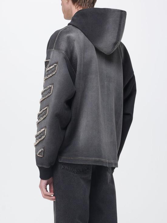 26SS 오프화이트 후드 티셔츠 OMBB12MS26DEN001 0009 Black - OFF WHITE