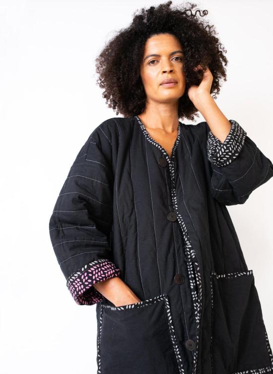  시크 콜렉티브 코트 Seek Collective Space Coat 나뭇잎 프린트 - SEEK COLLECTIVE