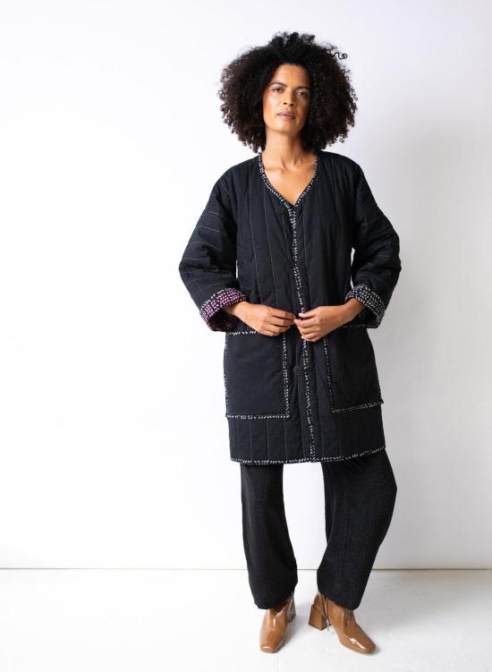  시크 콜렉티브 코트 Seek Collective Space Coat 나뭇잎 프린트 - SEEK COLLECTIVE