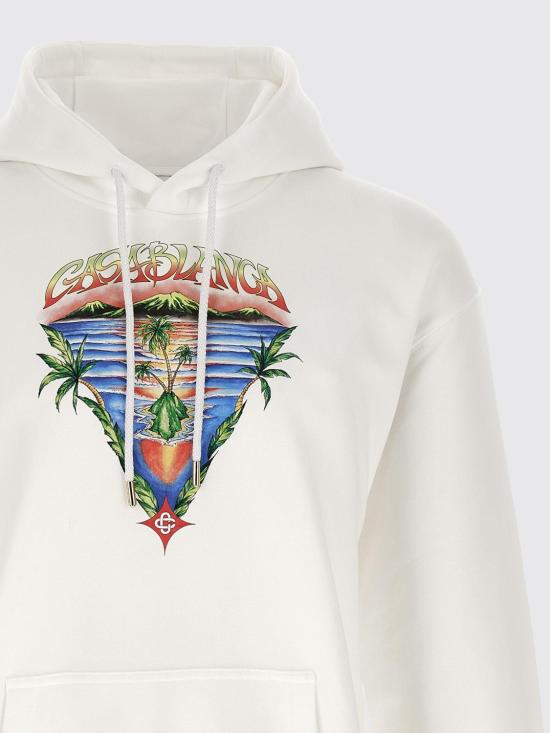 26SS 카사블랑카 후드 티셔츠 MSP26JTP292 04 White 1 - CASABLANCA