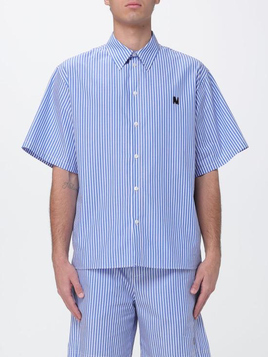 26SS 엠에스지엠 반팔 셔츠 4040ME22X267129 84 Gnawed Blue