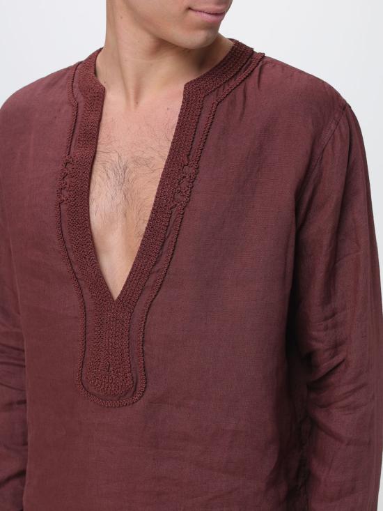 26SS 엠포리오 아르마니 긴팔 셔츠 EM006178AF26674 U5013 Burgundy - EMPORIO ARMANI