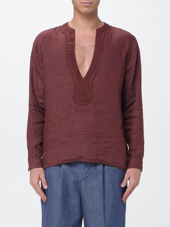 26SS 엠포리오 아르마니 긴팔 셔츠 EM006178AF26674 U5013 Burgundy