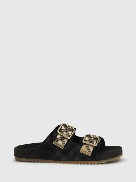 26SS 버버리 체크 스웨이드 얼친 샌들 8118615 Black