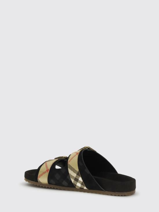 26SS 버버리 체크 스웨이드 얼친 샌들 8118615 Black - BURBERRY