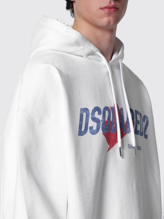 26SS 디스퀘어드2 후드 티셔츠 S74GU0951D25028 100 White - DSQUARED2