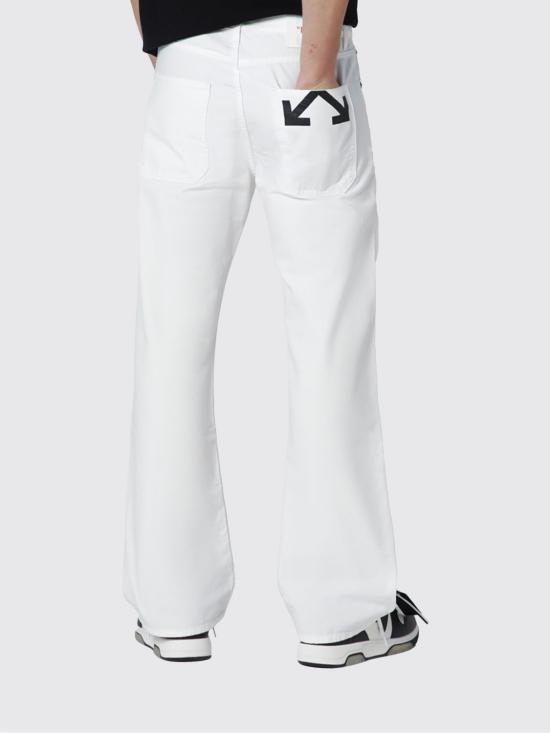 26SS 오프화이트 스트레이트 팬츠 OMCE04JS26FAB001 1000 White - OFF WHITE