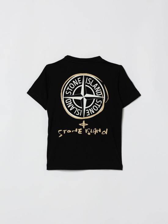 26SS [키즈] 스톤 아일랜드 티셔츠 2100009S0377 V0029 Black - STONE ISLAND
