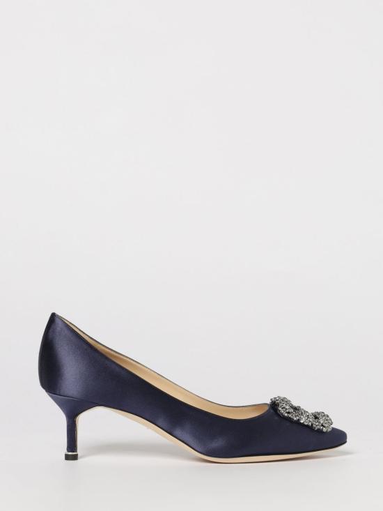 26SS 마놀로 블라닉 한기시 50 사틴 쥬얼 버클 펌프스 9XX06610039 4116 Navy