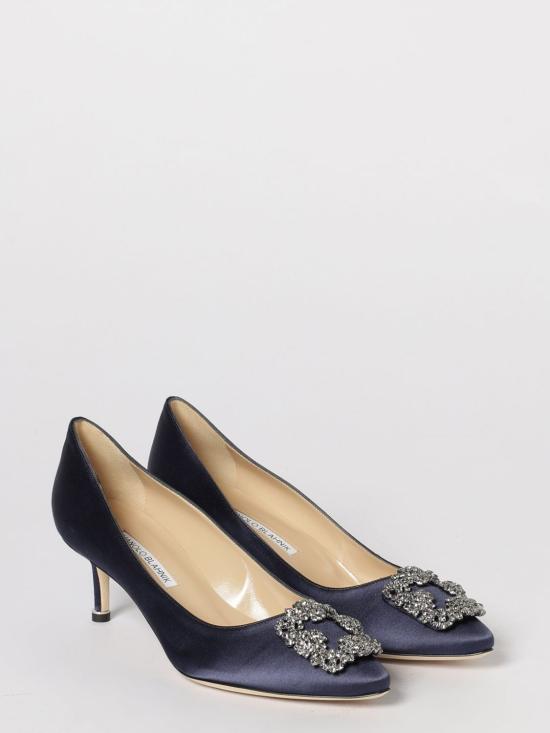 26SS 마놀로 블라닉 한기시 50 사틴 쥬얼 버클 펌프스 9XX06610039 4116 Navy - MANOLO BLAHNIK