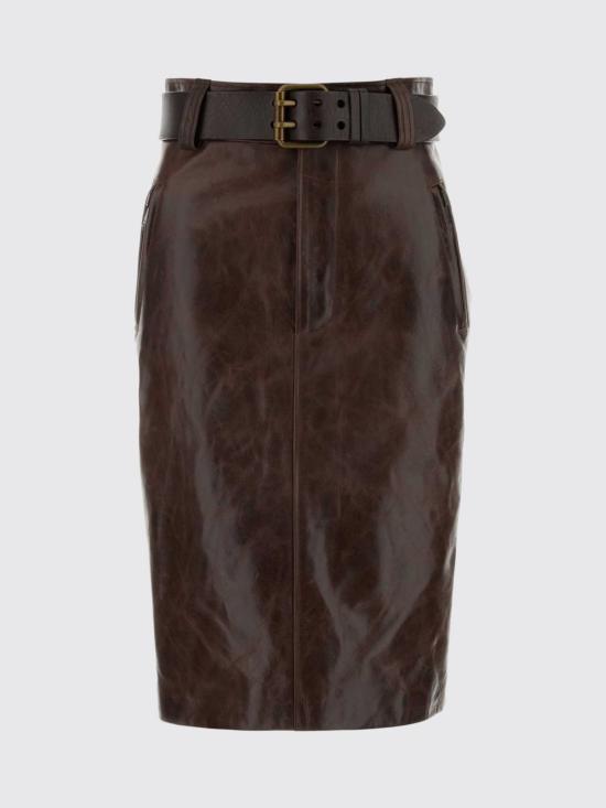 26SS 생로랑 미디 스커트 865021YCVD2 2820 Brown - SAINT LAURENT