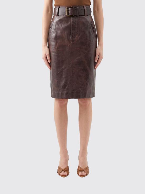 26SS 생로랑 미디 스커트 865021YCVD2 2820 Brown