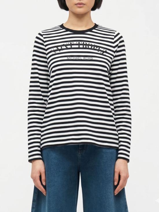 26SS 마이클 코어스 반팔 티셔츠 MS6520JKWZ BLACKWHITE Black