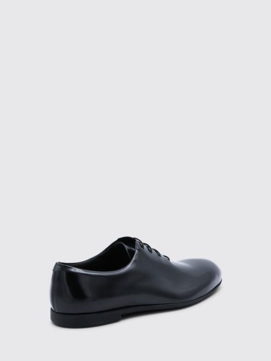 26SS 질샌더 로고 엠보스드 레더 레이스업 슈즈 J33ZJ0023P7032 001 Black - JIL SANDER