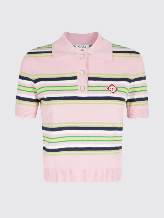 26SS 카사블랑카 폴로 티셔츠 WSS26KW1279 01 Pink - CASABLANCA