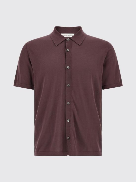 26SS 로베르토 콜리나 반팔 셔츠 261MYA10025 37 Burgundy - ROBERTO COLLINA