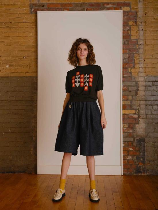  디겐 데님 숏팬츠 데겐 데님 우븐 반바지 - DEGEN