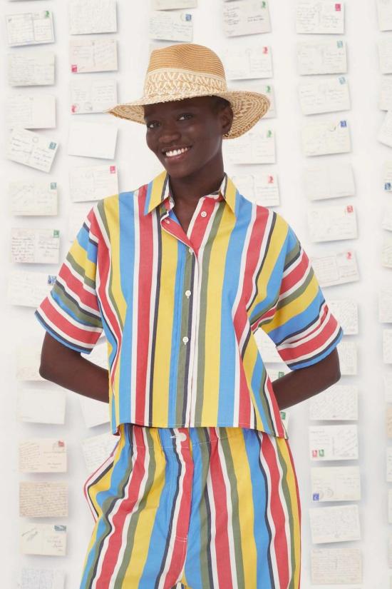  미이 컬렉션 셔츠 Mii 컬렉션 알바 탑 멀티 - MII COLLECTION