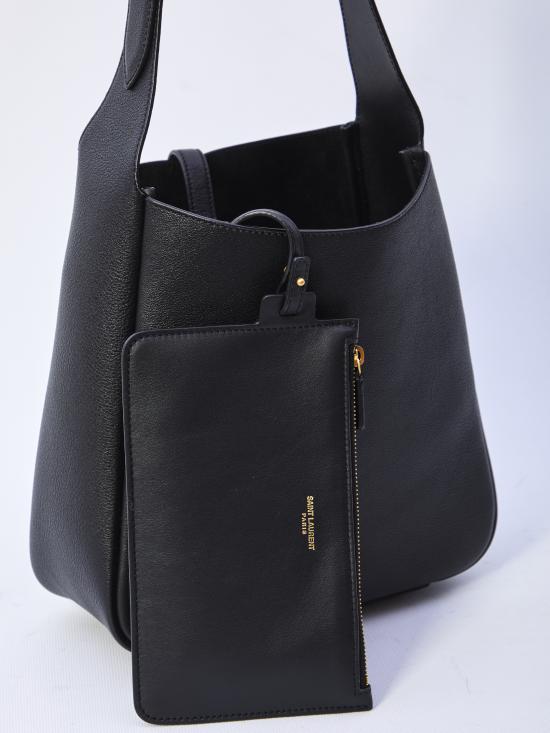 26SS 생로랑 LE 5 A 7 서플 그레인드 레더 스몰백 850533 AAAUQ 1000 BLACK DOM - SAINT LAURENT