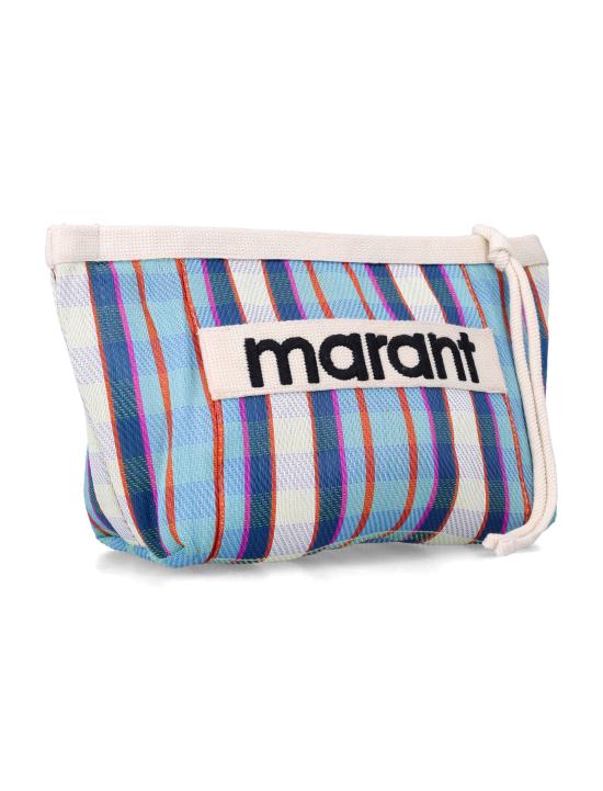 26SS 이자벨마랑 포든 스트라이프 파우치 백 PO0001FA A1X17M TUCK TUCK TURQUOISE CHALK DOM - ISABEL MARANT