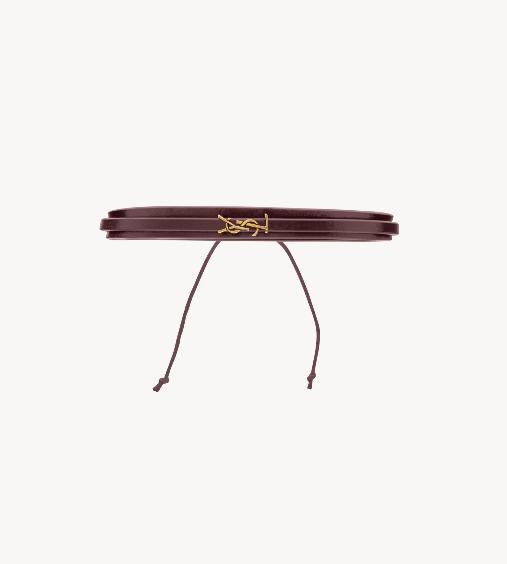 26SS 생로랑 레귤러 벨트 820441 AAF94 6195 DEEP BURGUNDY AND LIGHT BRONZE DOM