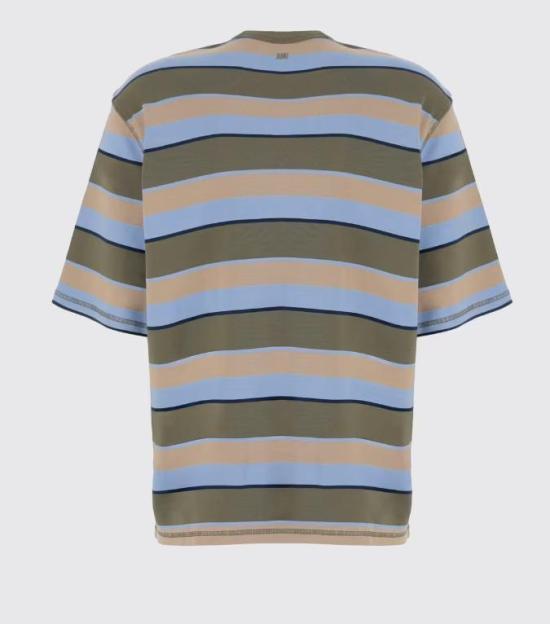 26SS 아미 반팔 티셔츠 UTS369 JE0209 A073 LIGHT BLUE KHAKI TAUPE INK DOM - AMI